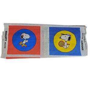 Vintage Peanuts Snoopy Cut And Sew  Pillow Fabric Panel Craft New